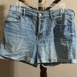 Old Navy high rise button fly denim shorts, size 10